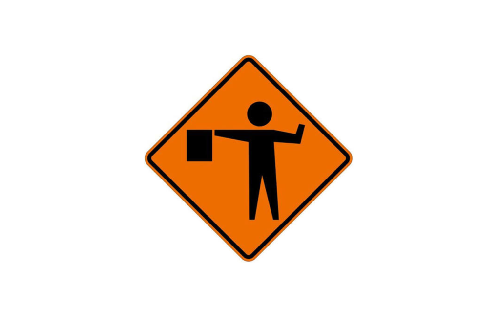 Flagger Ahead with Flag Symbol Rollup Sign Traffic Safety Supply Company