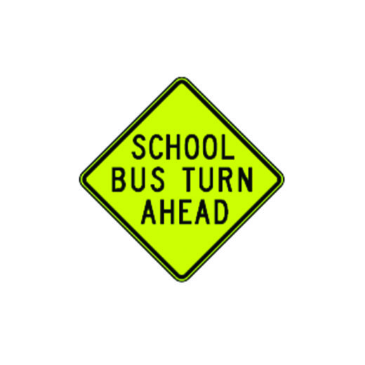 School Bus Turn Ahead Sign S3-2 - Traffic Safety Supply Company